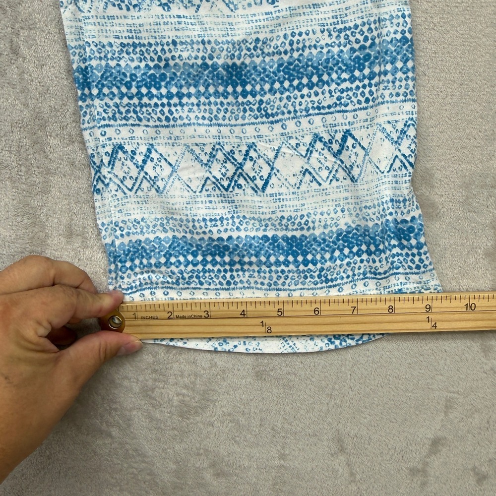 Hester & Orchard Wide Leg Pants Women Small Blue White Geometric Boho Chic Beach - Picture 7 of 11